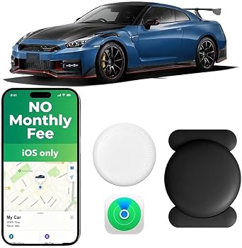 Mini Tracker for Vehicles, Magnetic Car Tracker with Anti-Theft Alerts - Works with Apple Find My (iOS Only), IP65 Waterproof, No Subscription, Hidden Tracking Device for Cars, Bikes, Luggage
