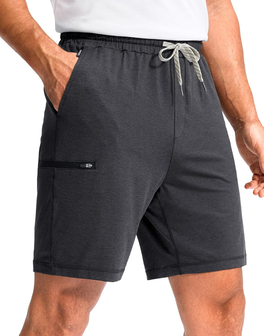 G Gradual Men's Sweat Casual Shorts Soft Moisture Wicking Athletic Gym Shorts with 3 Pockets for Lounge Workout Running