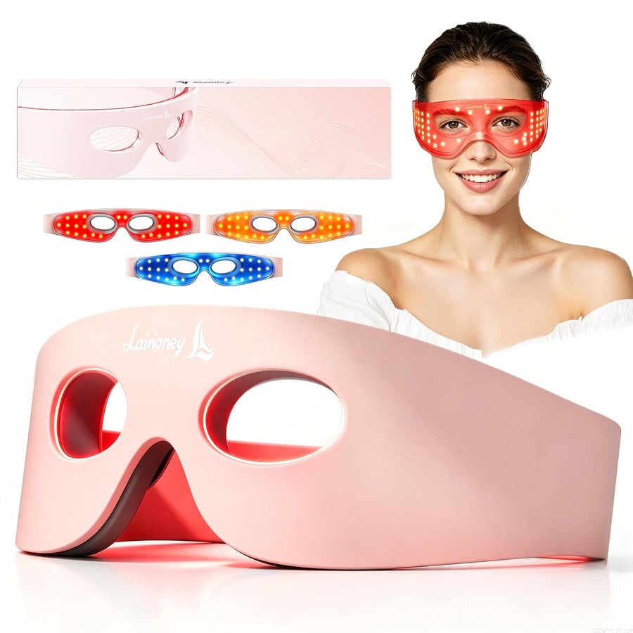 Under Eyes Red Light Mask for Eyes with 4 Light Modes & Timer