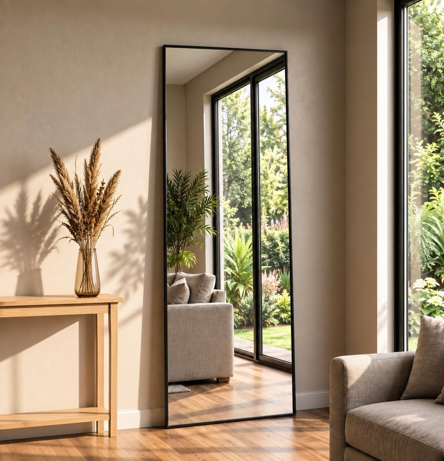 58"x21" Full Length Mirror, Floor Mirror Full Length Black