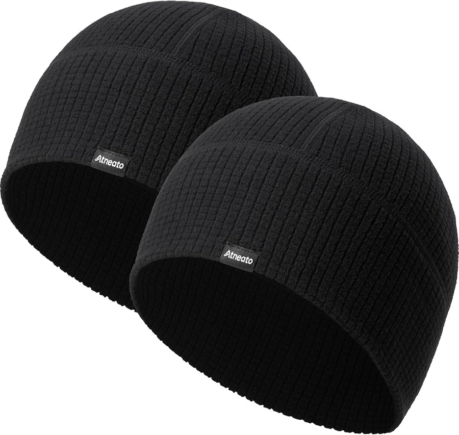 2-Pack Running Skull Cap Cycling Helmet Liner for Men Thermal Beanie Hat