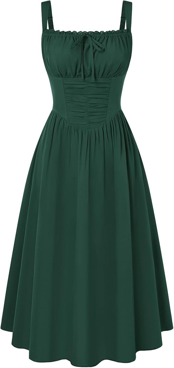 Scarlet Darkness Women Corset Midi Dress Homecoming Cocktail Party Sundress