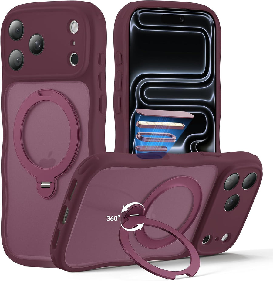 for iPhone 18 Pro Max Case/iPhone 17 Pro Max Case with Stand,Burgundy