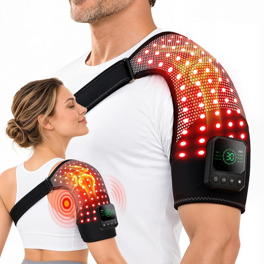 Cordless Red Light Shoulder Heating Pad with Massage