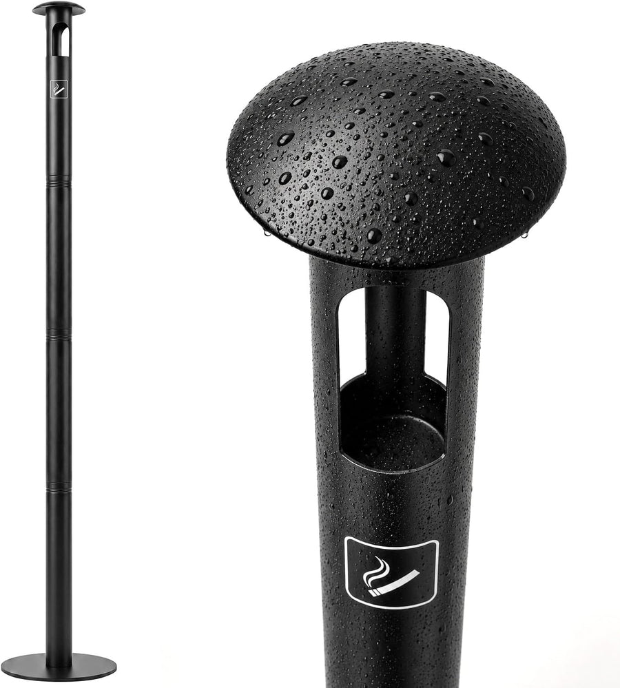 Adjustable Standing Ashtray with Lid, Outdoor Ash tray for Home