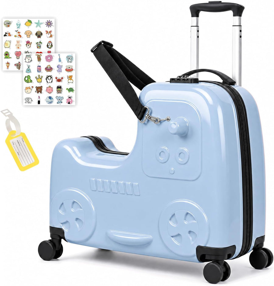 22" Kids Ride-On Suitcase, Lightweight PC+ABS Hardshell Luggage