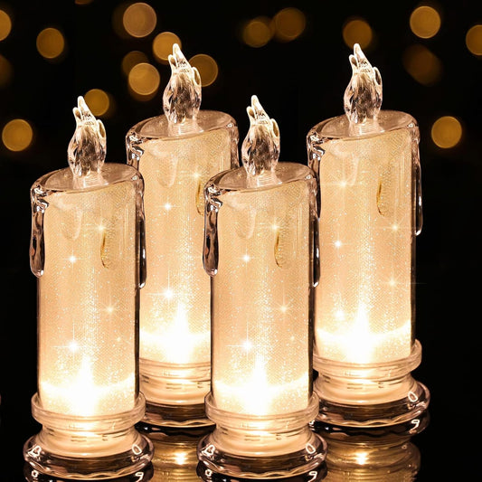 HAIDOLIANG 4PCS LED Flameless Candles Fake Battery Operated Halloween Decor