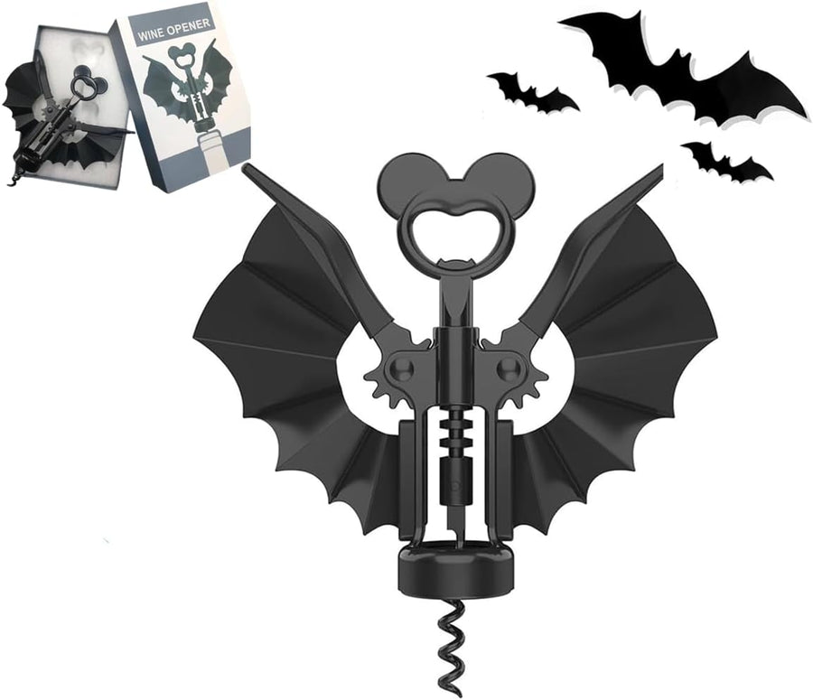Bat 2-in-1 Wine & Beer Opener, Goth Corkscrew,Halloween Gifts for Women