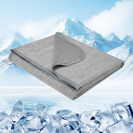 Cooling Blanket for Hot Sleepers, Twin Size, 59x79 inch Grey