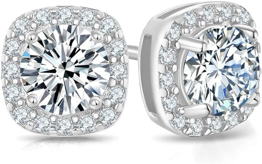 Moissanite Stud Earrings 925 Sterling Silver Lab Created Earrings for Women Men DOJOJOSA Jewelry Gifts