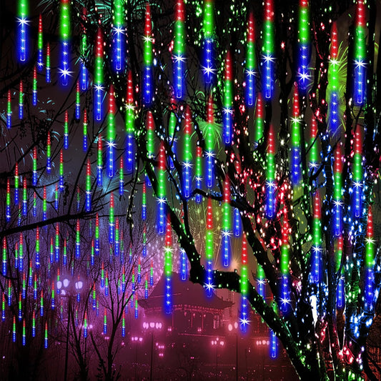 Christmas Outdoor Lights Snow Falling Rain Cascading Icicle Lights