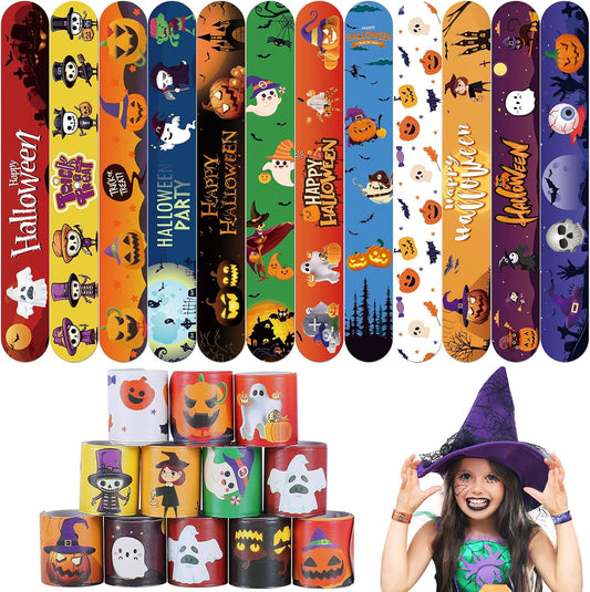 Halloween Slap Bracelets Bulk 36 PCS Halloween Party Favors for Kids