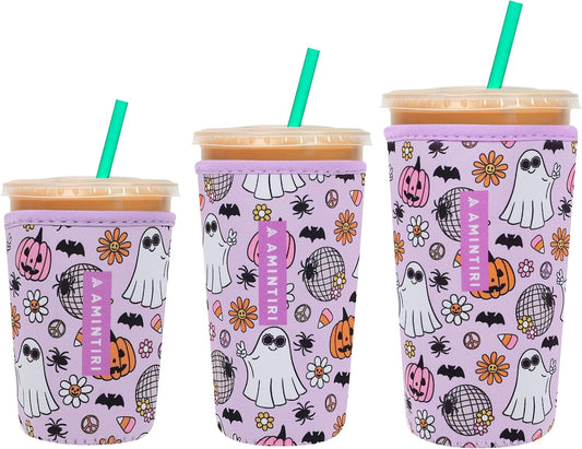 Amintiri Reusable Insulator Neoprene Sleeve for Iced Coffee & Cold Soda