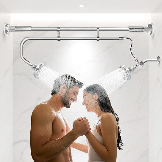 OURBAOFU Tandem Shower Heads for Couples, Dual Shower Head for Two People