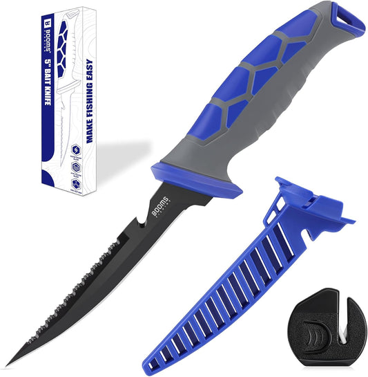 Booms Fishing Fillet Knife for Fish: 5" Razor-Sharp Bait Knife, XW60