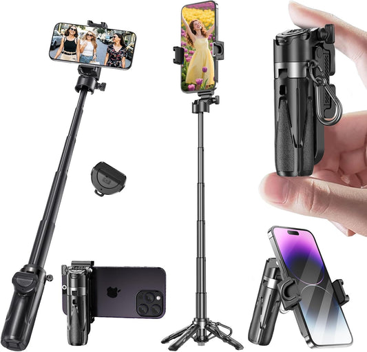 Mini Selfie Stick for iPhone, Pocket Size Extendable Phone Holder