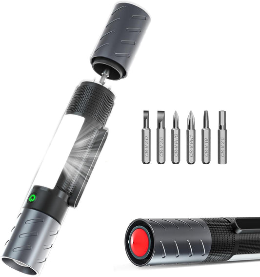 Rechargeable Car Flashlight,Car Flashlight Emergency Kit Includes Window Breaker, Screwdriver, 4 Main Lighting Modes, 3 Side Lighting Modes, High and Low Beam, Flashlight for Car, Hiking, Camping