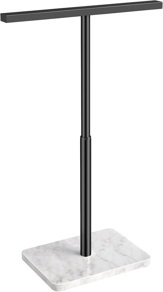 Hand Towel Holder Stand, T-Shape Adjustable 9.06"-17.68", Matte Black