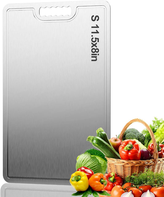 Titanium Cutting Board,100% Pure Titanium Cutting Boards for Kitchen, 2025 New Double Sided Food-Grade Chopping Board for Cutting Meat Vegetable Fruit-Small(11.5x8in)