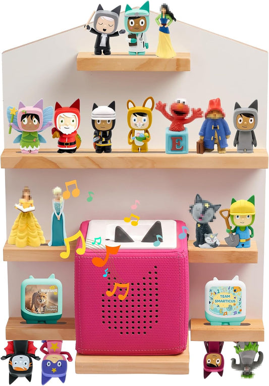 Gieanoo Wall Shelf for Toniebox 2/1, White House Shape Floating Tonie Shelf