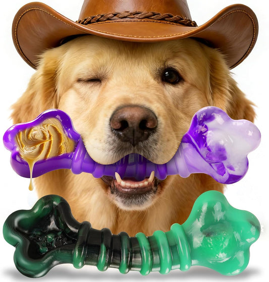 Kseroo 2-Pack Indestructible Dog Chew Toys for 25-75lbs Aggressive Chewers