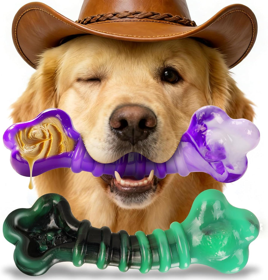 Kseroo 2-Pack Indestructible Dog Chew Toys for 25-75lbs Aggressive Chewers