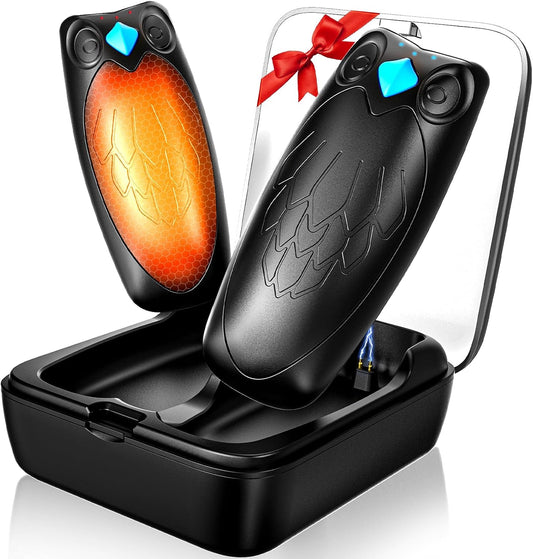 Magnetic Rechargeable Hand Warmers, 2 Pack with Charging Case