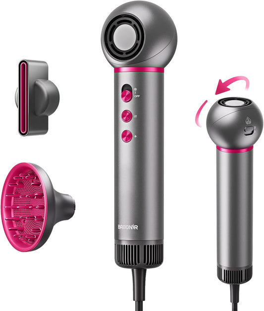 BABONIR High-Speed Travel Hair Dryer, 360° Rotating Head, 0.6Lb Lightweight
