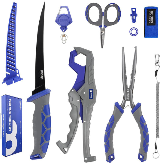 Booms Fishing Tool Kit Saltwater: 8pcs Fishing Gift for Men, XT02