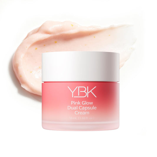 YBK Pink Glow Dual Capsule Cream 50ml, Golden Essence Beads Face Cream