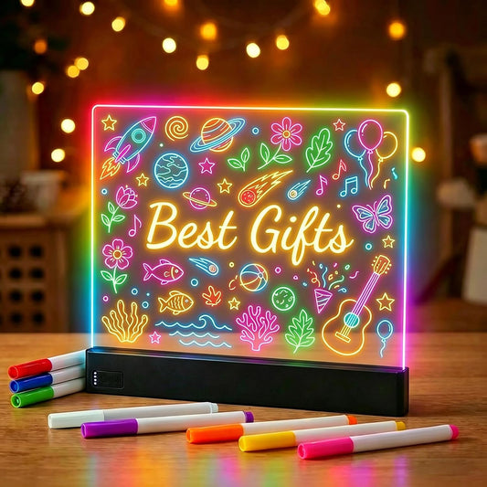 16" LED Note Board with 8 Dry Erase Markers for 5-12 Year Old Girl Gifts