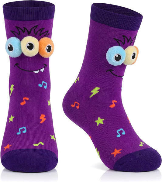 Crazy Socks, 3D Eyes Monster Silly Wacky Socks for Boys Girls