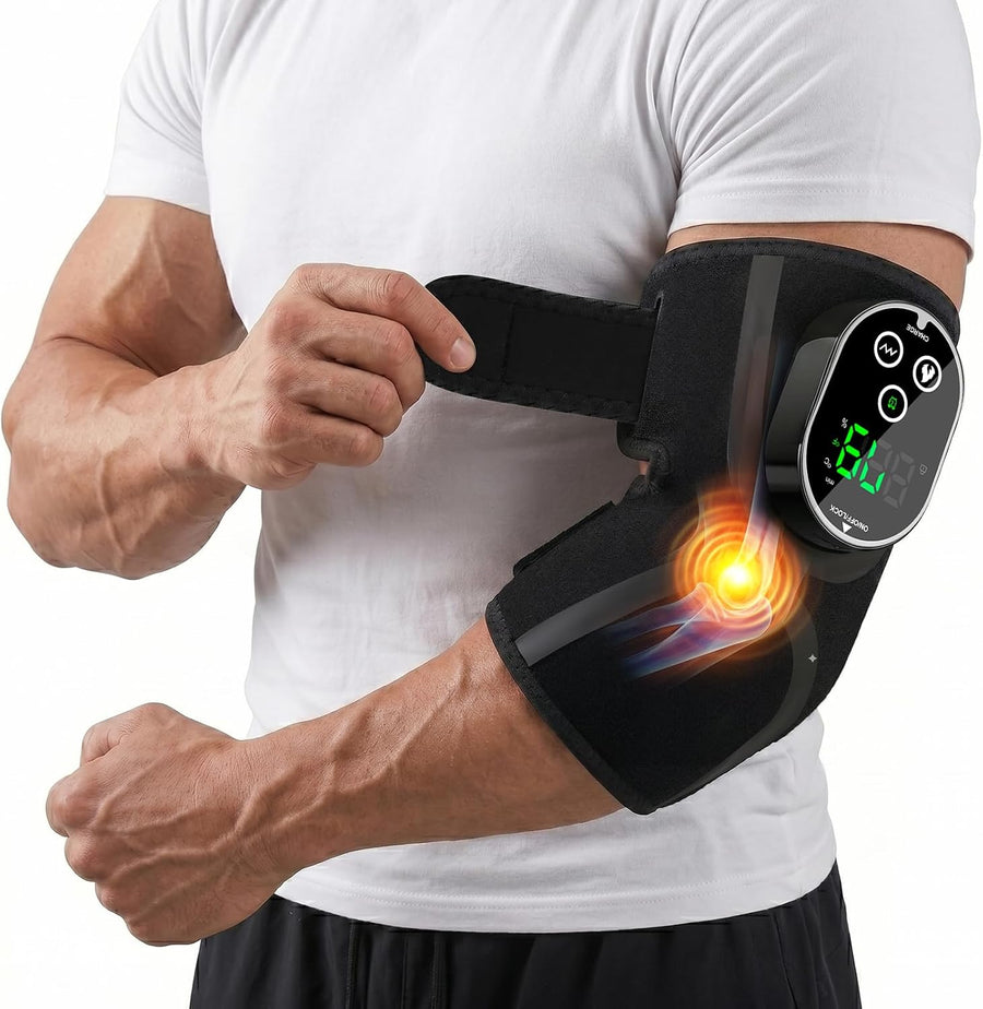 Elbow Massager with Heat Therapy, Cordless Tennis Elbow Relief