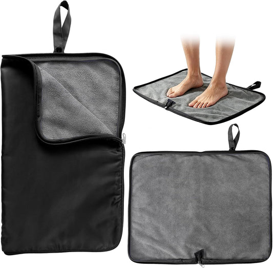 Wet Dry Bag 2-in-1 Towel 16x20 Leakproof Swim Gym Diaper Black