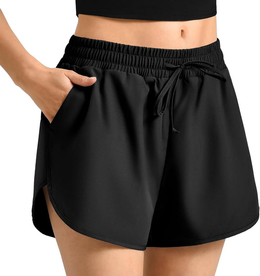 Walifrey Running Shorts for Women with Pockets High Waist Quick Dry