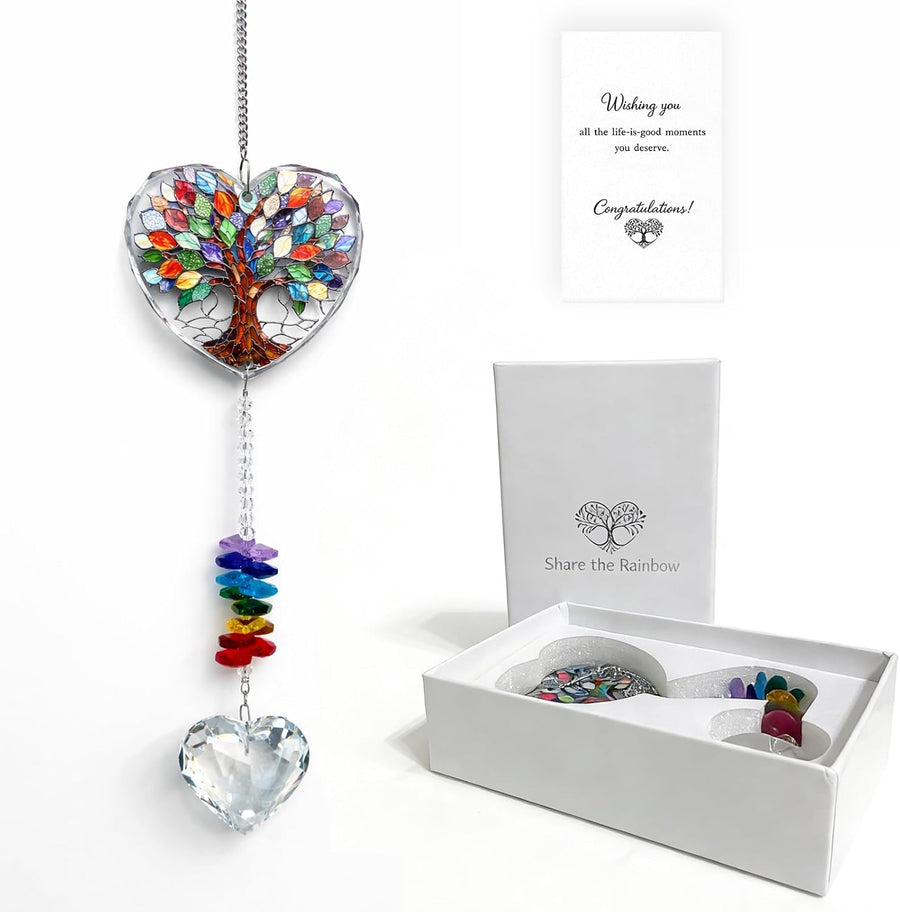 Tree of Life Hanging Crystal Suncatcher,Thank You Gifts for Women