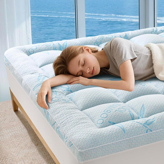 Queen Mattress Topper, Breathable and Soft Extra Thick Pillow Top 60"x80"