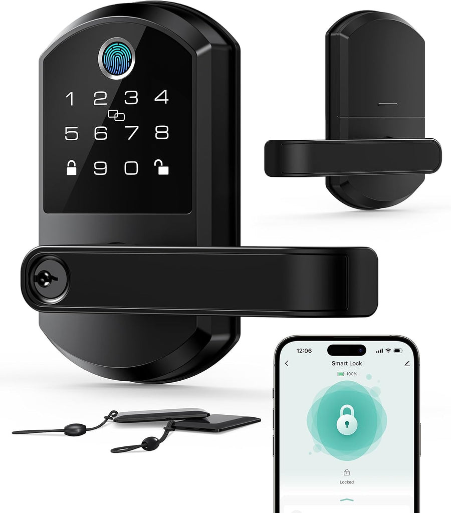 Smart Lock with Lever Handle, Keyless Entry Door Lock for Bedroom