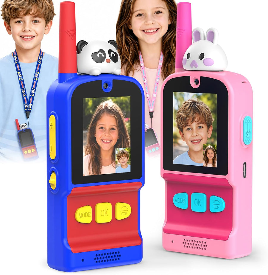 Video Walkie Talkies for Kids 2 Pack, Gift for Ages 3-12 Girl & Boy