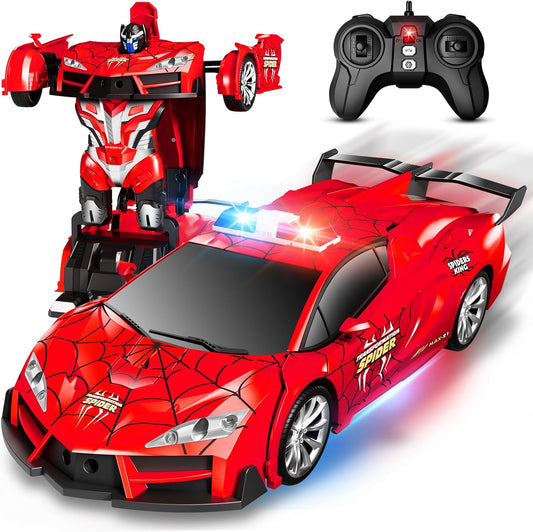 Spider Remote Control Car with Police Light, Transforming RC Cars Toy 3-12