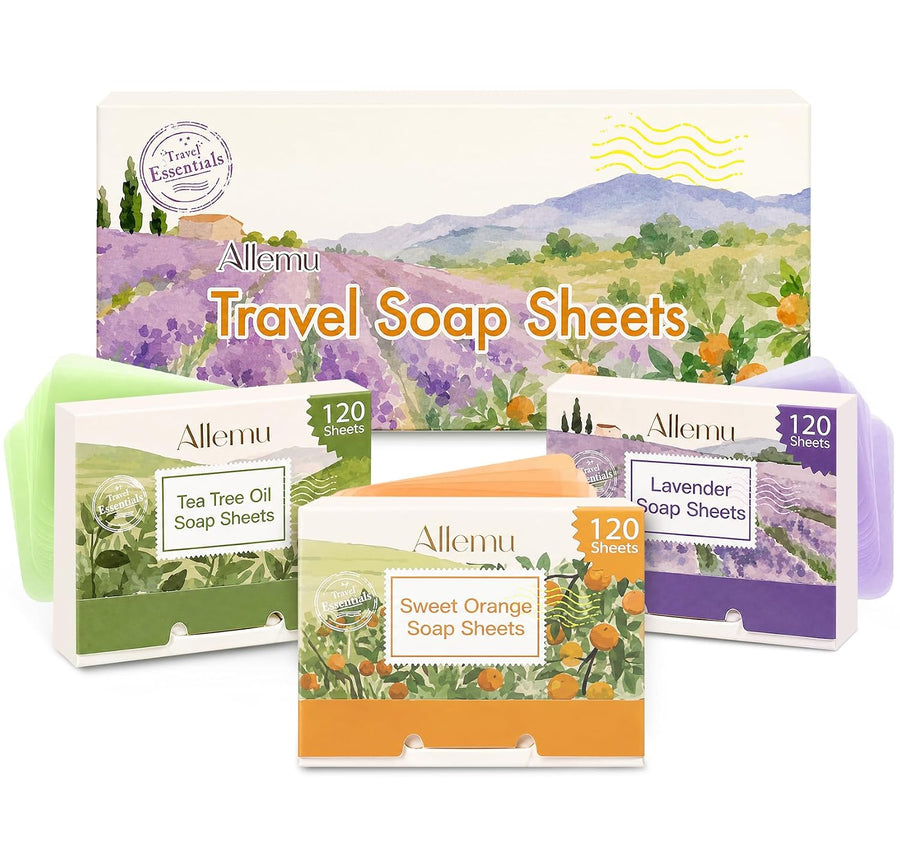 Travel Soap Sheets for Hand Washing – 360 Portable Paper Soap Sheets