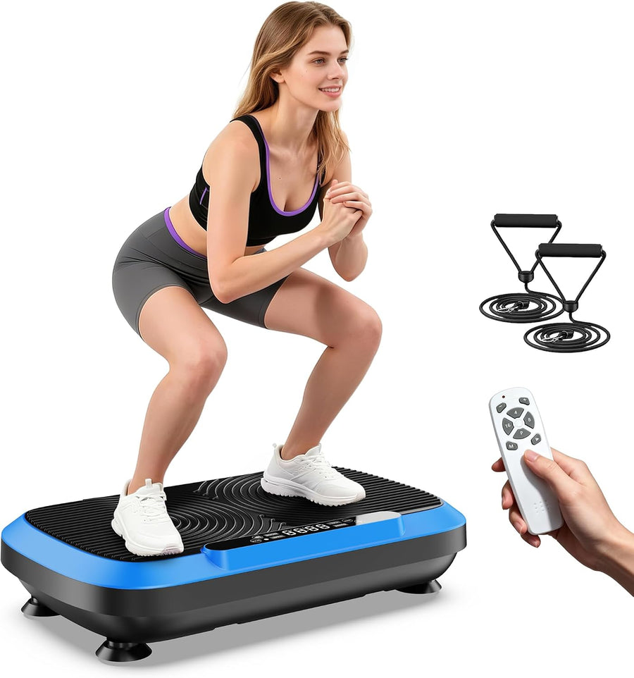Vibration Shake Plate Exercise Machine - Vibrating Plates for Lymphatic Drainage,Weight Loss Platform Machines,Body Shaker Pad,Shaking Waver Board,with Remote Control & LED Display,Wuppoxer