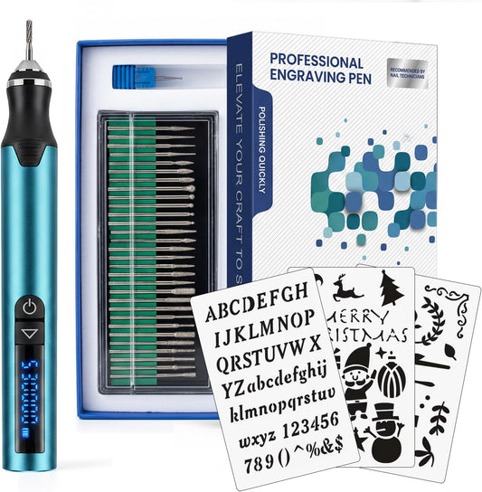 5-Speed LCD Metal Engraving Pen Cordless Electric Engraver Machines Tools
