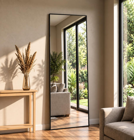 58"x21" Full Length Mirror, Floor Mirror Full Length Black