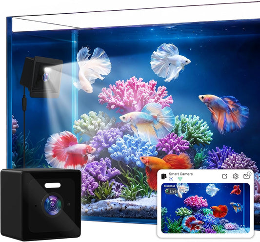 3MP 2K Aquarium & Terrarium Pet Camera with Light for Fish or Reptile Pet