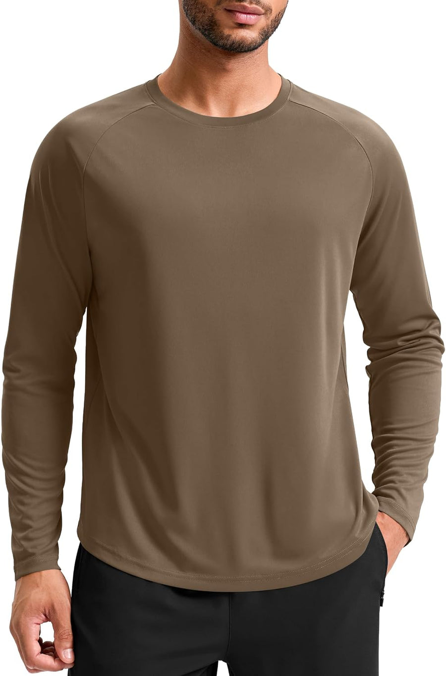Soothfeel Men's Workout Shirts Long Sleeve Athletic Running Tops Quick Dry