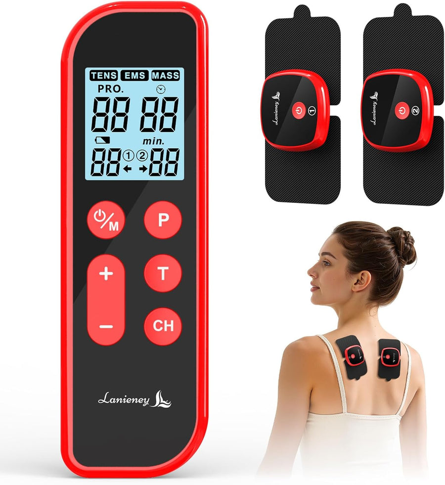 TENS Unit Muscle Stimulator, Includes 2 Electrode Pads for Body Pain Relief