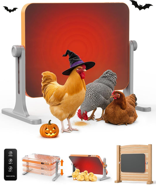 HOPOCO Multi-Angle Chicken Coop Heater 200W Smart Brooder Remote Control