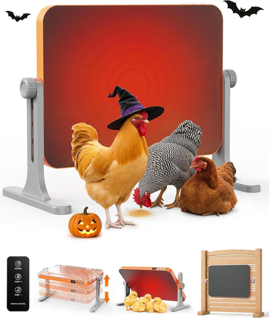 HOPOCO Multi-Angle Chicken Coop Heater 200W Smart Brooder Remote Control