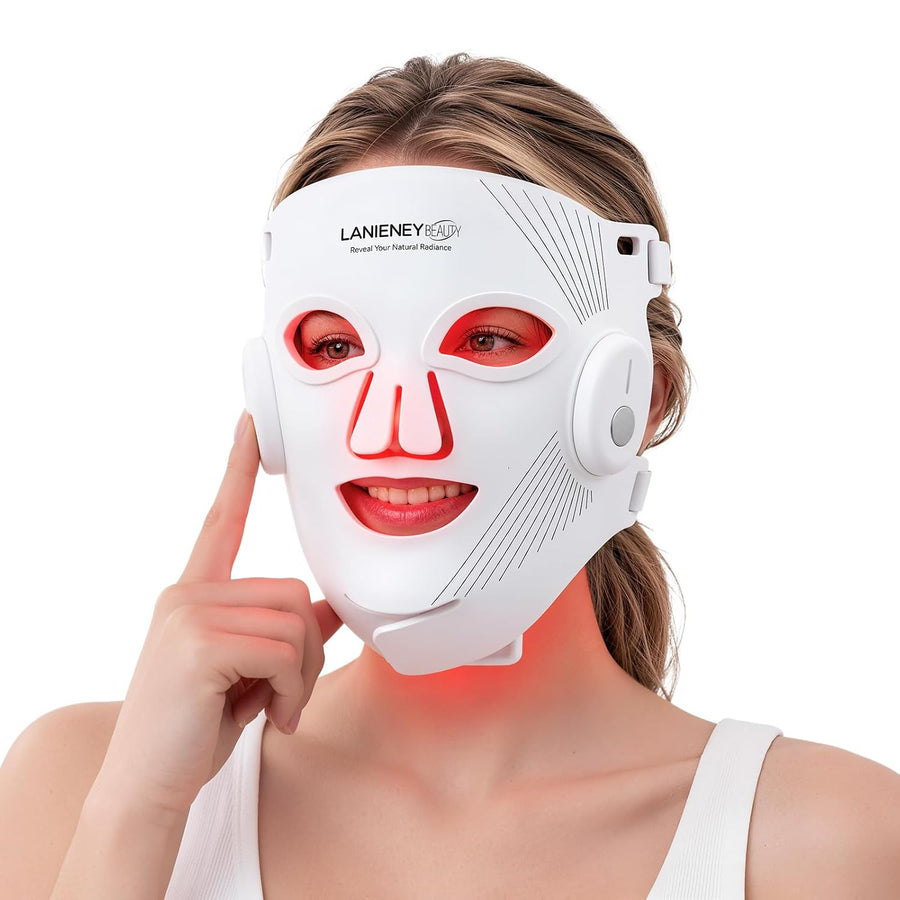 Red Light Therapy for Face, LED Red Light Mask with Cooling Pads